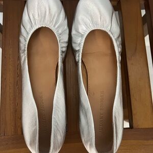 Audrey Brooke Silver Leather Shoes